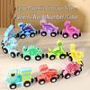 Dinosaur Wooden Magnetic Number Train - Children's Educational Pull-Along Toy with Cartoon Animal Building Blocks