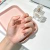 1 Ensemble Simple Élégant Couleur Unie Nude Ongles Court Ovale Art Mode Portables Faux Ongles Amovibles Finis Faux Ongles À Presser