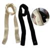 Ladies Harajuku Scarf Girls Narrow Type Knit Decorative Scarf with Cloth Decals