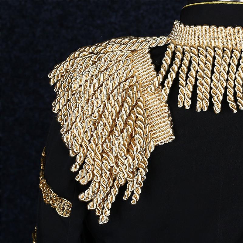 Korean Men's Palace Suit with Tassels - European/American Style Presidential Military Costume
