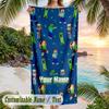 Minecraft Beach Towel, Personalized Custom Text, Quick Dry Soft Large Towel For Swimming Pool Travel
