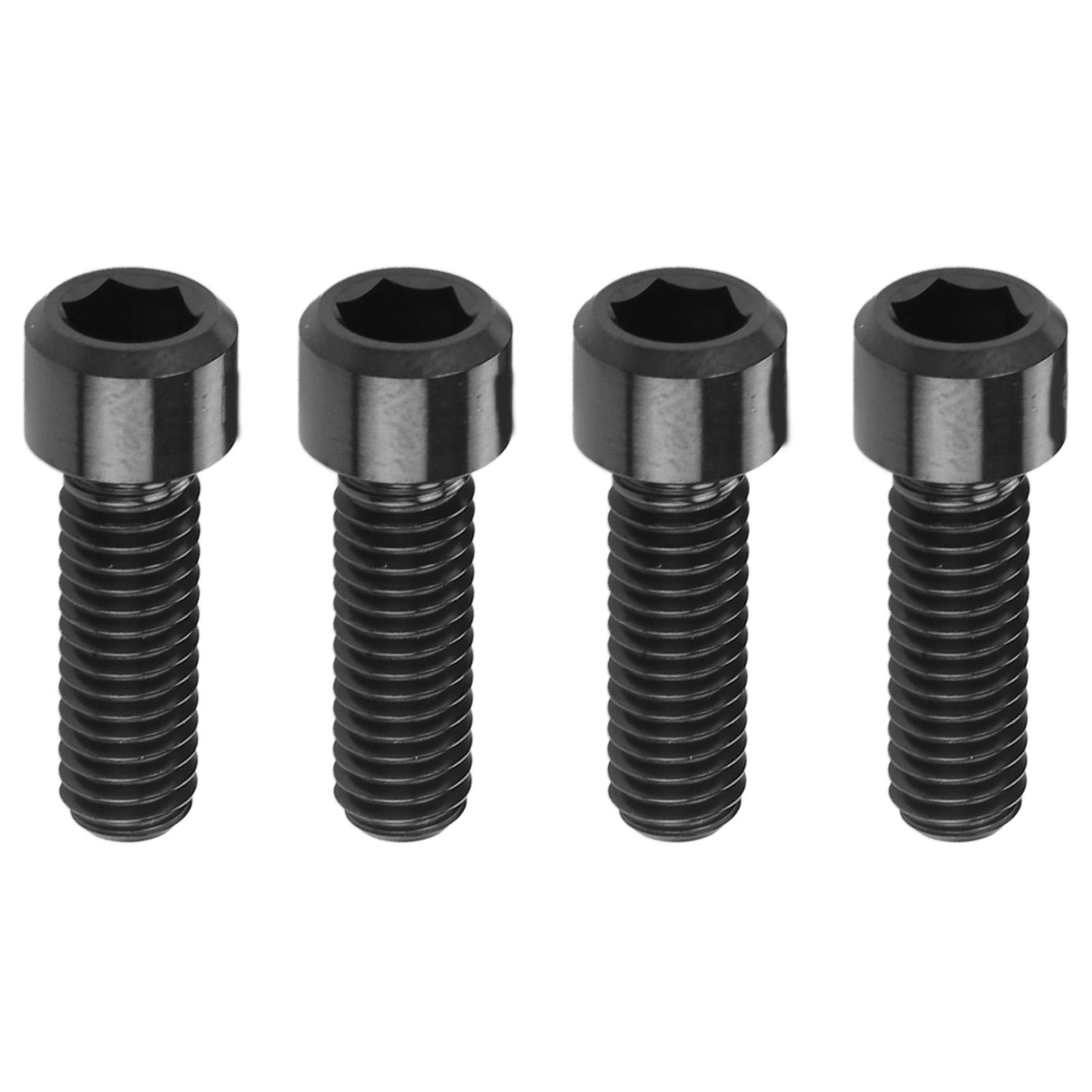 RISK 4pcs M6x18mm Mountain Bike Disc Brake Caliper Fixing Screw Rustproof Titanium Alloy Bike Disc Brake Screw Black