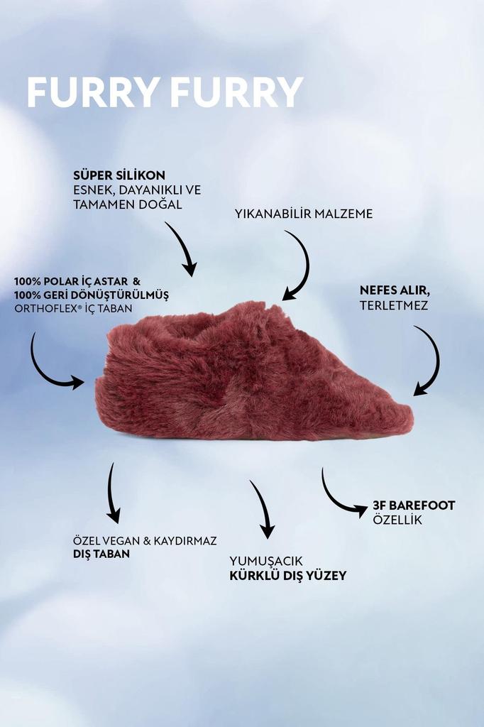 Furry Furry Maroon Furry Barefoot Smart Booties