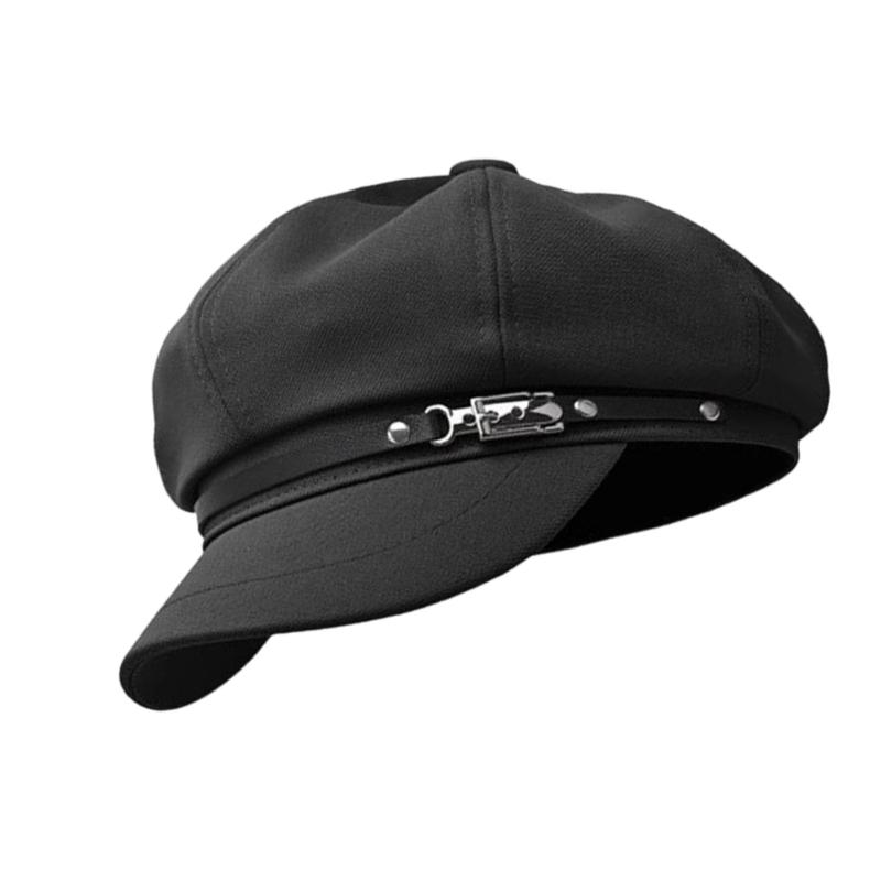 Handmade Berets Punk Unisex Painter Hat for Girls Dark Cabbie Hat for Outdoor Leisure Modern Hat Accessories