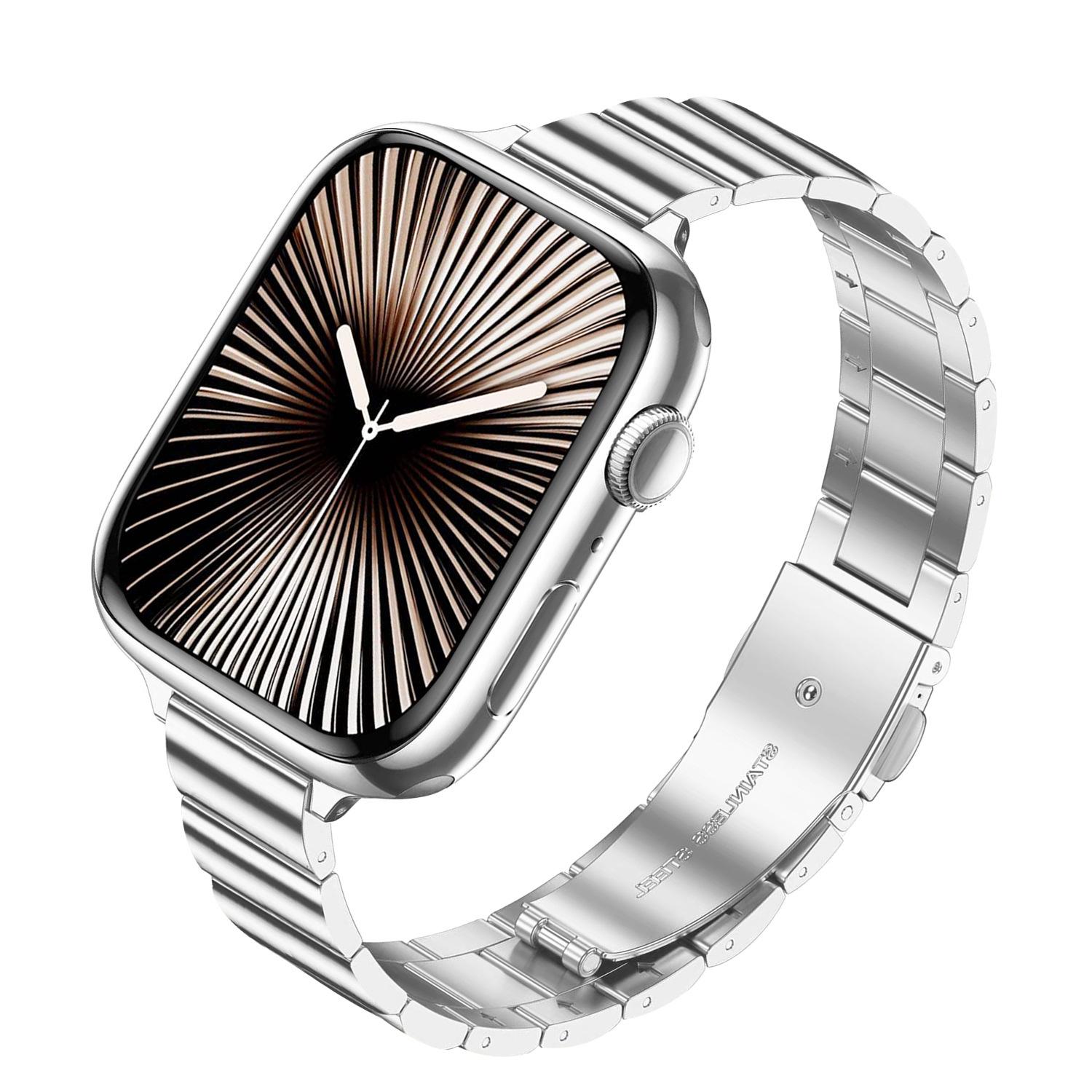 Stainless steel bamboo-shaped watch strap Band for iWatch Apple Watch one-bead metal strap For Apple Watch 42/44//45/46/49&38/40/41/42mm