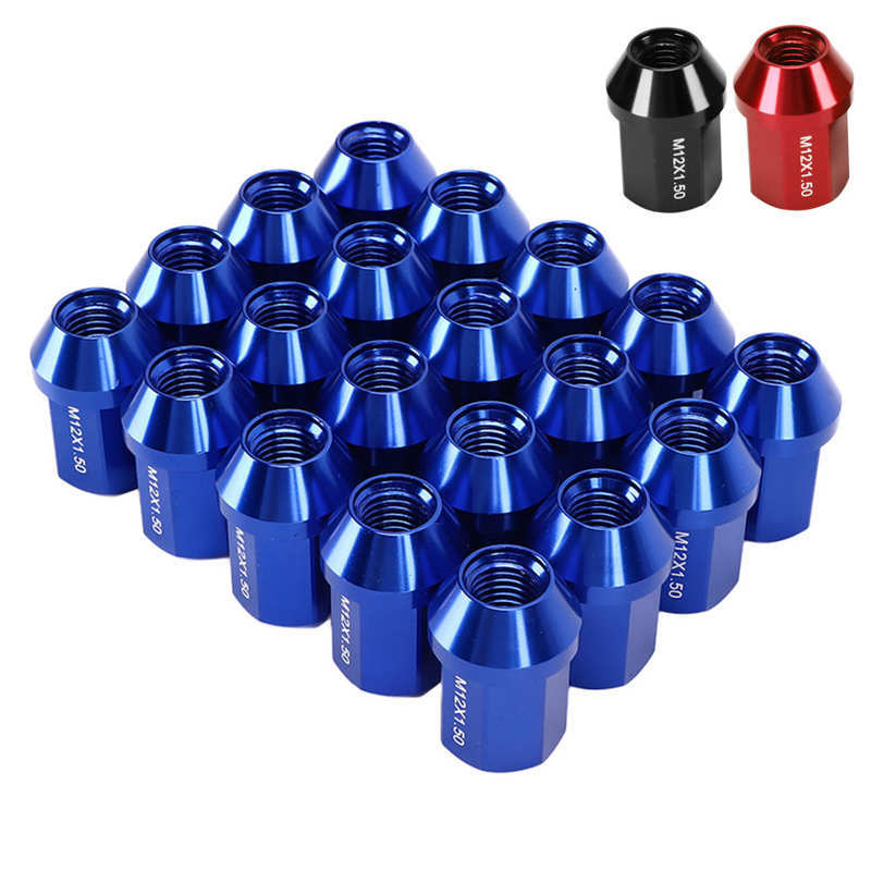 20pcs M12x1.5 Wheel Lug Nuts 35mm 6061 Aluminum Alloy Closed End Tire Lug Nuts Replacement for Car Accessories Tool