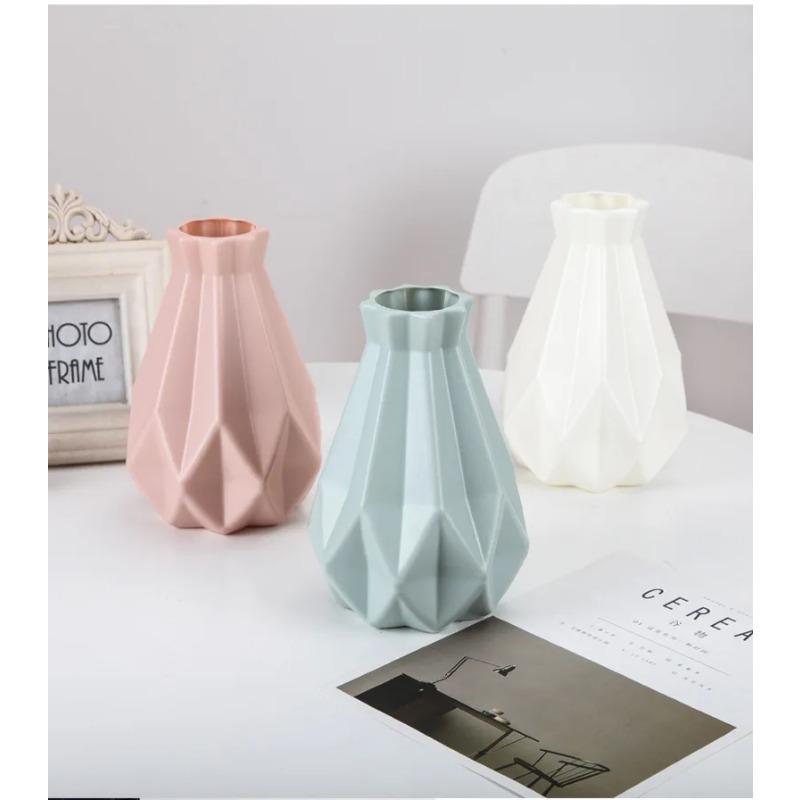 Plastic Flower Modern Vase Decoration Home Nordic Style Vase Imitation Ceramic Flower Pot Decoration Vases for Flowers