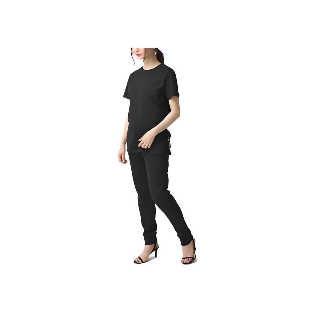 Moncler Logo Print Short Sleeve T-Shirt Women Tops Black 8091650-V8094-999
