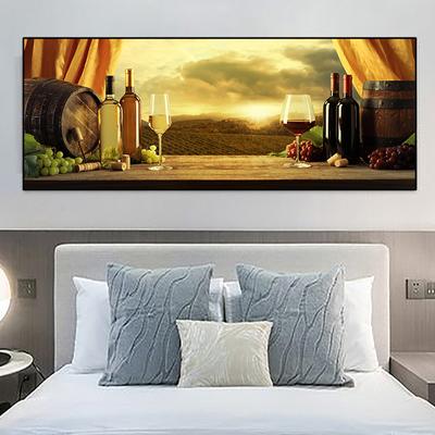 Nordic Rotwein Glas Flasche Trauben Fässer Leinwand Malerei Stillleben Poster und Drucke Wand Kunst Bilder Wohnkultur Kein Rahmen