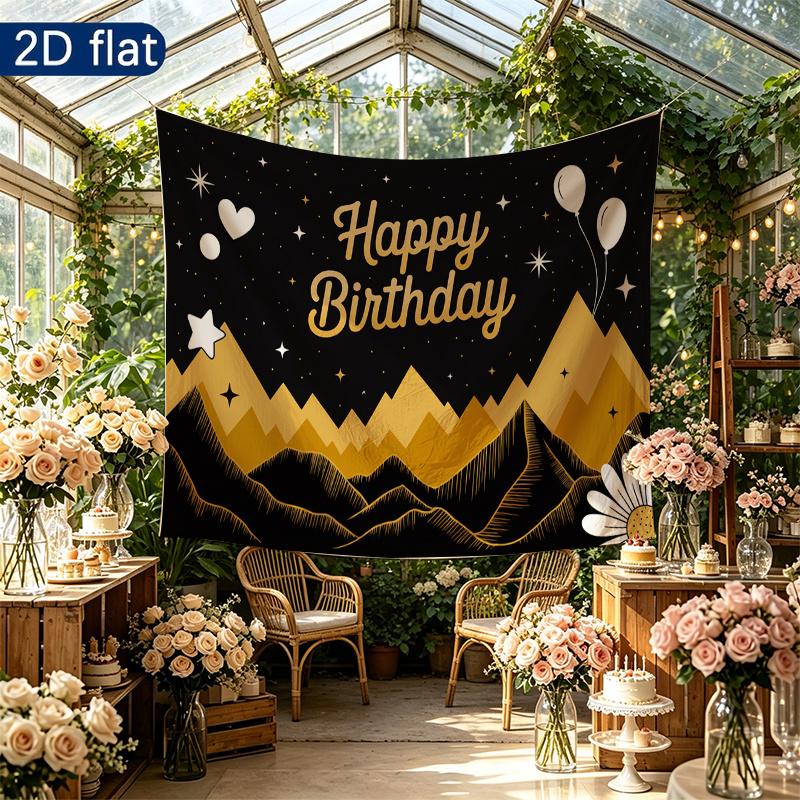 Party Backdrop Happy Birthday Birthday Balloon Black Photo Booth Background Front Door Decor