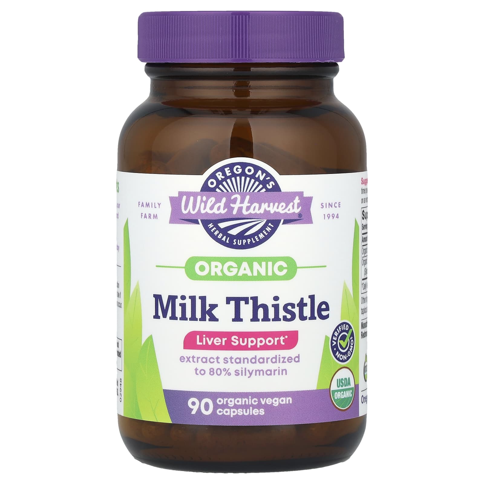 

Oregon S Wild Harvest, Milk Thistle, Gelatin Capsules, 90 Count