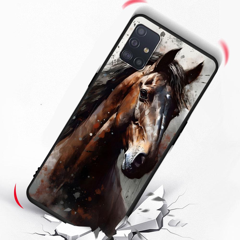 Horse Case for Samsung Galaxy A51 A53 A54 A31 A52 A12 A13 A21s A22 A32 A11 A22 A33 A41 A52s A73 A14 A24 TPU Phone Cover