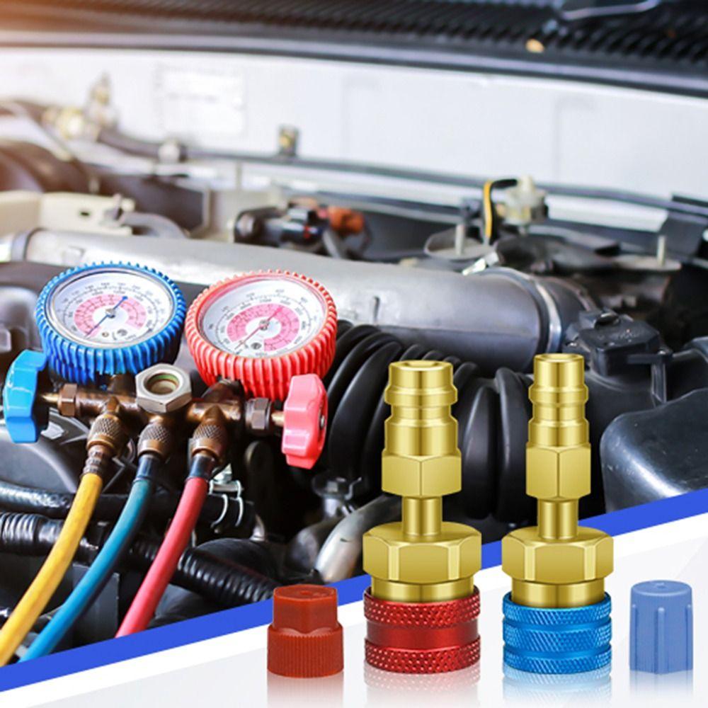 1/2 Stück Leckverhinderung R1234YF Schnellkupplungsadapter AC-Schlauchfitting-Anschlüsse R1234YF auf R134A