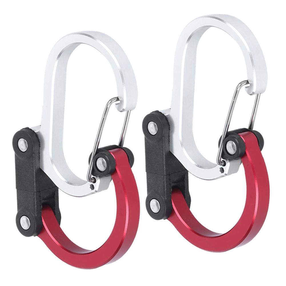 

Aluminum Carabiner MultiFunction Outdoor Travelling Quick Hanging External Buckle 2 Pcs(Red )