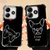 French Bulldog Black Desgin Plating Phone Case For Xiaomi Poco X5 X6 X7 X8 Pro Max F8 Ultra F7 M8 M7 M5S Redmi 15C 15 14C 13C 13