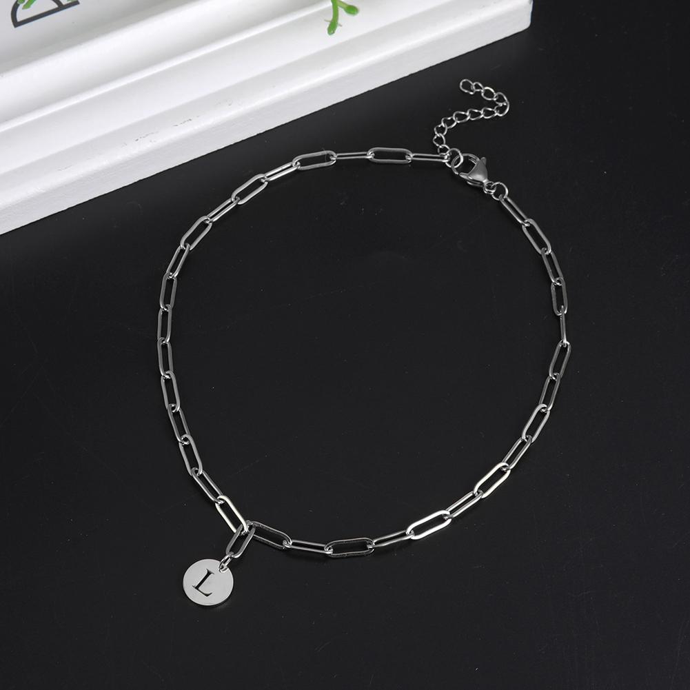 Initial A-Z Necklace Stainless Steel Jewelry for Women Men Necklace Alphabet Choker Paperclip Chains Birthday Christmas Gift