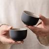 6PCS Tea Pair Set Retro Tea Cup Black Heat-resistant Tea Bowl Chinese Handmade Single Cup Office