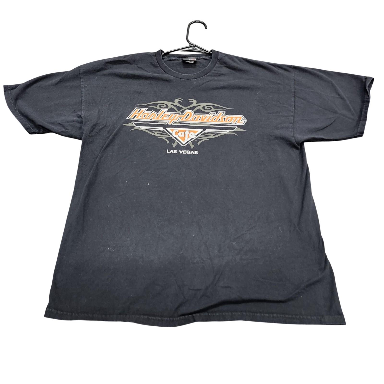 Harley-Davidson Shirt Mens XL Black Cafe Las Vegas Graphic Tee Biker Motorcycle Unisex T-Shirt XXXL