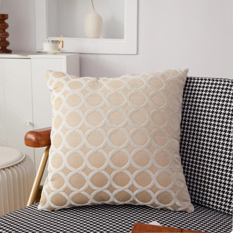 Distribuție Pernă de Spate pentru Sofaua cu Fermoar din Catifea Tăiată, Dimensiune 45x45, Pernă cu Miez, Mobilier de Casă Second-hand