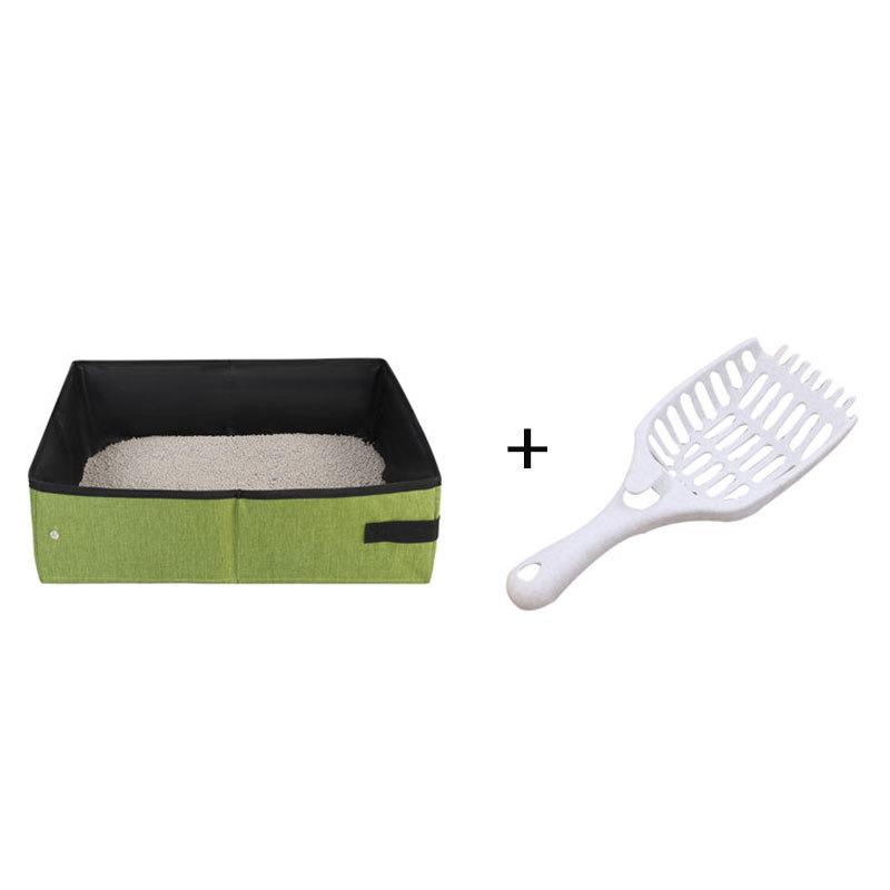 Foldable Cat Litter Box Made of Oxford Cloth, Portable Cat Toilet for Outdoor Use, Large Waterproof Cat Litter Box for Vehicles.