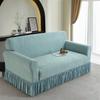 1Pc Luxury Jacquard Sofa Cover With Ruffle Non-Slip Dustproof For 1-4 Seater Sofa Machine Washable All-Season Home Decorations