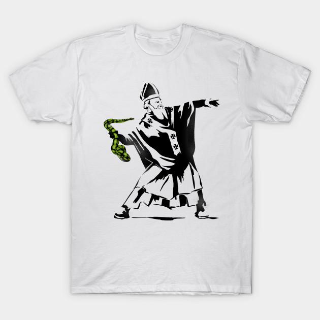 Men Black Print T-shirt Snake Thrower No-Cut Transfer Paper Print Cotton Tshirt 3XL