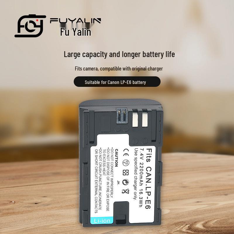 Canon-Compatible LPE6 Camera Battery for 5DS, 5D Mark II-IV, 6D, 80D, EOS R6, R5, R, 90D