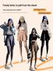 Women's Fleece-Lined Two-Piece Yoga Pants & Skirt - High-Waisted, Thickened for Slimming, Ideal for Autumn/Winter Fitness & Outerwear.
