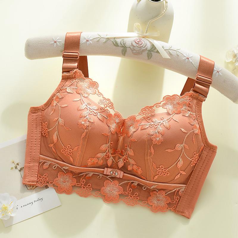 Embroidered Bra for Women Gathering and Collecting Accessory Bras Adjustable Bra Without Steel Rings