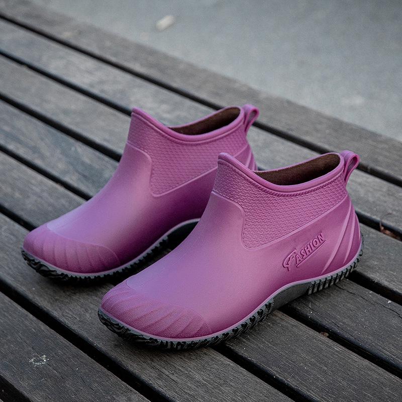 2025 Fashionable Waterproof Low-Top Women's Non-Slip Velvet Rain Boots