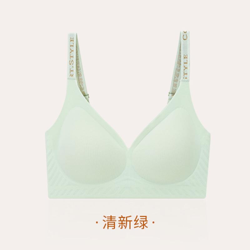 Traceless Underwear Women's Ultra-thin Summer Big Breasts Show Small Gathering Without Steel Rim Bra Sports Vest Type Large Size Bra