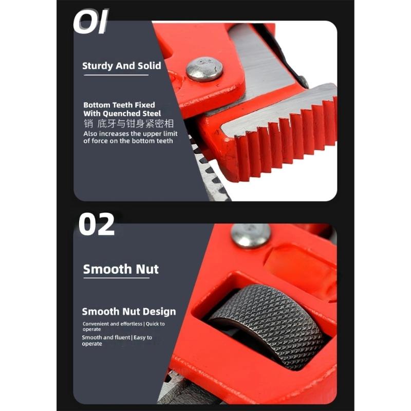Adjustable Wrench Large Opening Long Handle Universal Spanner Mechanical Workshop Hand Repair Tool