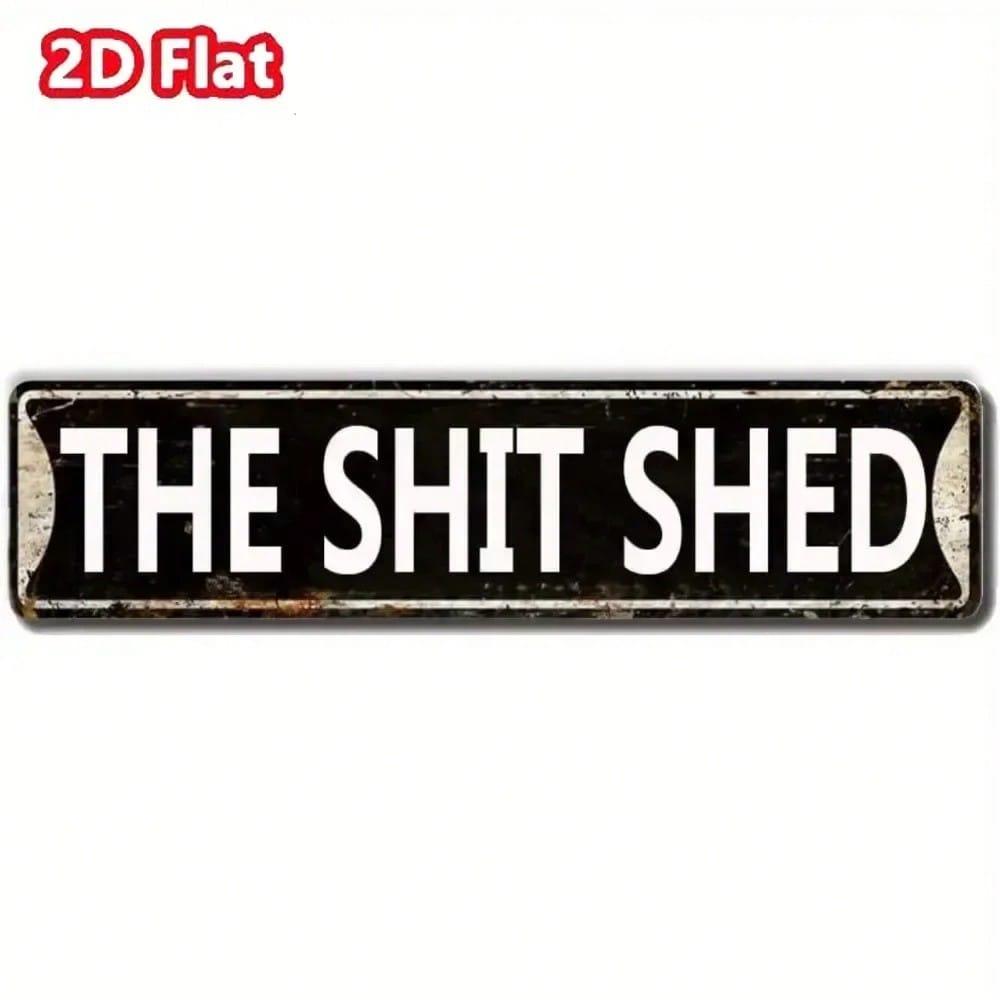 

Vintage Metal Shed Sign Black White Rustic Look Restroom Wall Decor Tin Plate 40x10 різнокольоровий