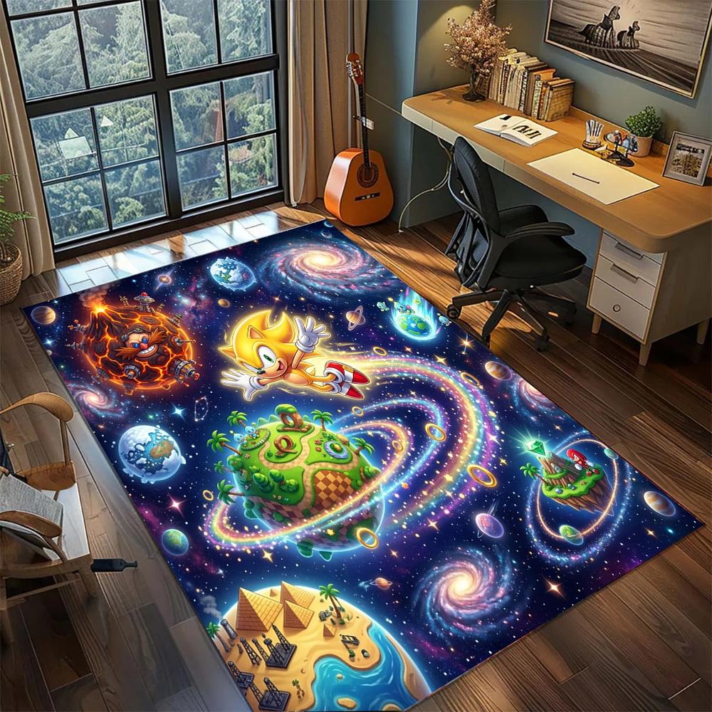 Hedgehog Sonic Non Slip Washable Rug Carpet Large Area Floor Mat Bedroom Gamer Room Home Decor.-TING