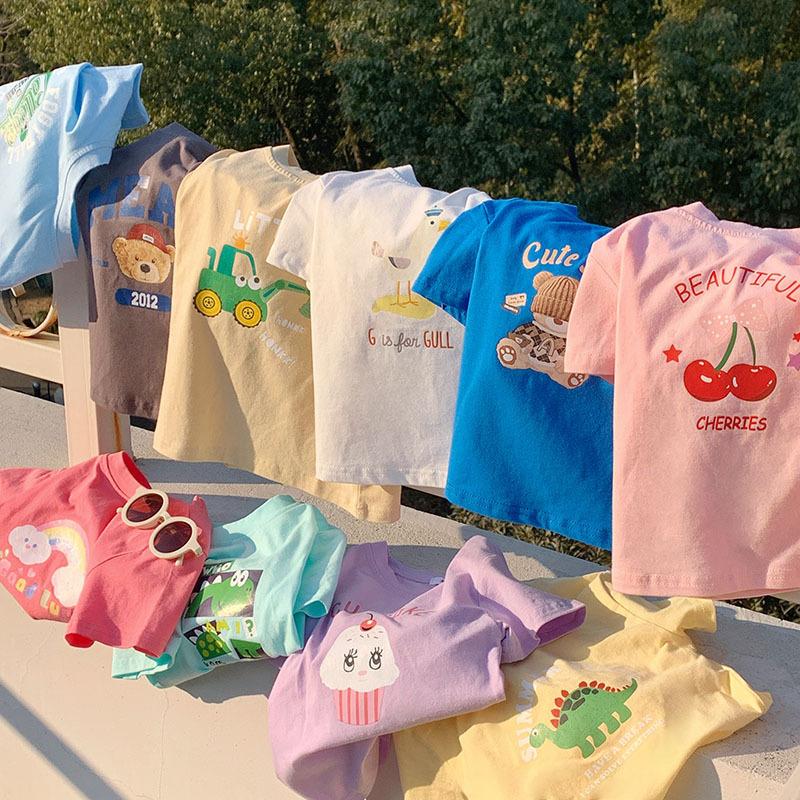 Children's Clothing Children's Short Sleeved T-shirts Men's and Women's Clothing Cartoon Printed Tops Children's Half Sleeves