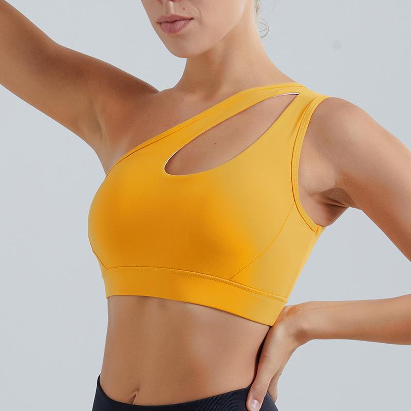 New Shockproof One-Shoulder Sports Bra – Running & Fitness Beautiful Back Design