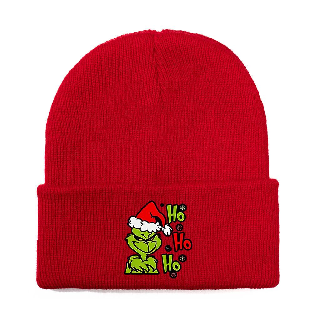 The Grinch Print Knit Hat With Earmuff Protection For Winter Warmth And Unisex Use