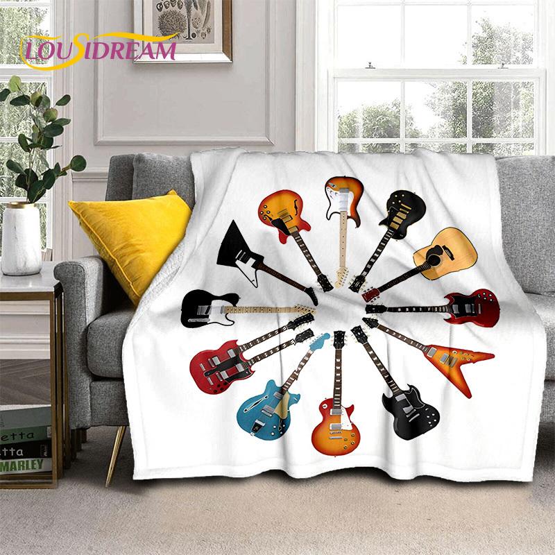 Electric Guitar Bass Classical Guitar Blanket,Throw Blanket for Home Bedroom Bed Sofa Picnic Office Hiking Leisure Nap Cover Kid