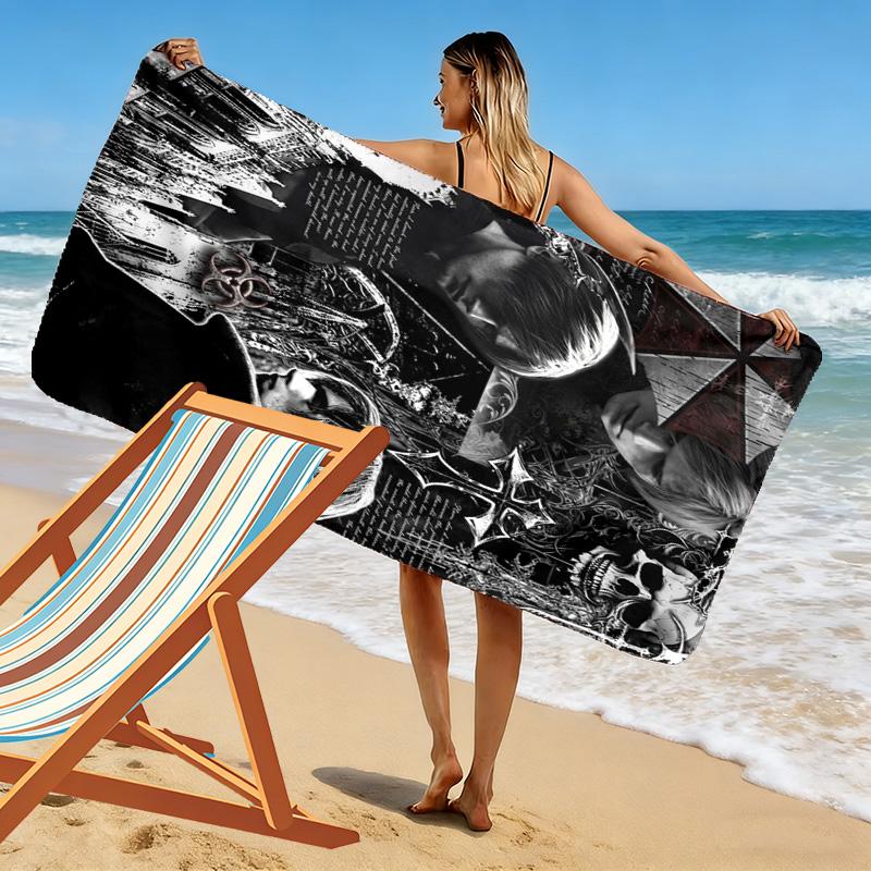 Leon Kennedy Print Beach Towel, Large Soft Quick Dry Towel for Beach Camping Swimming