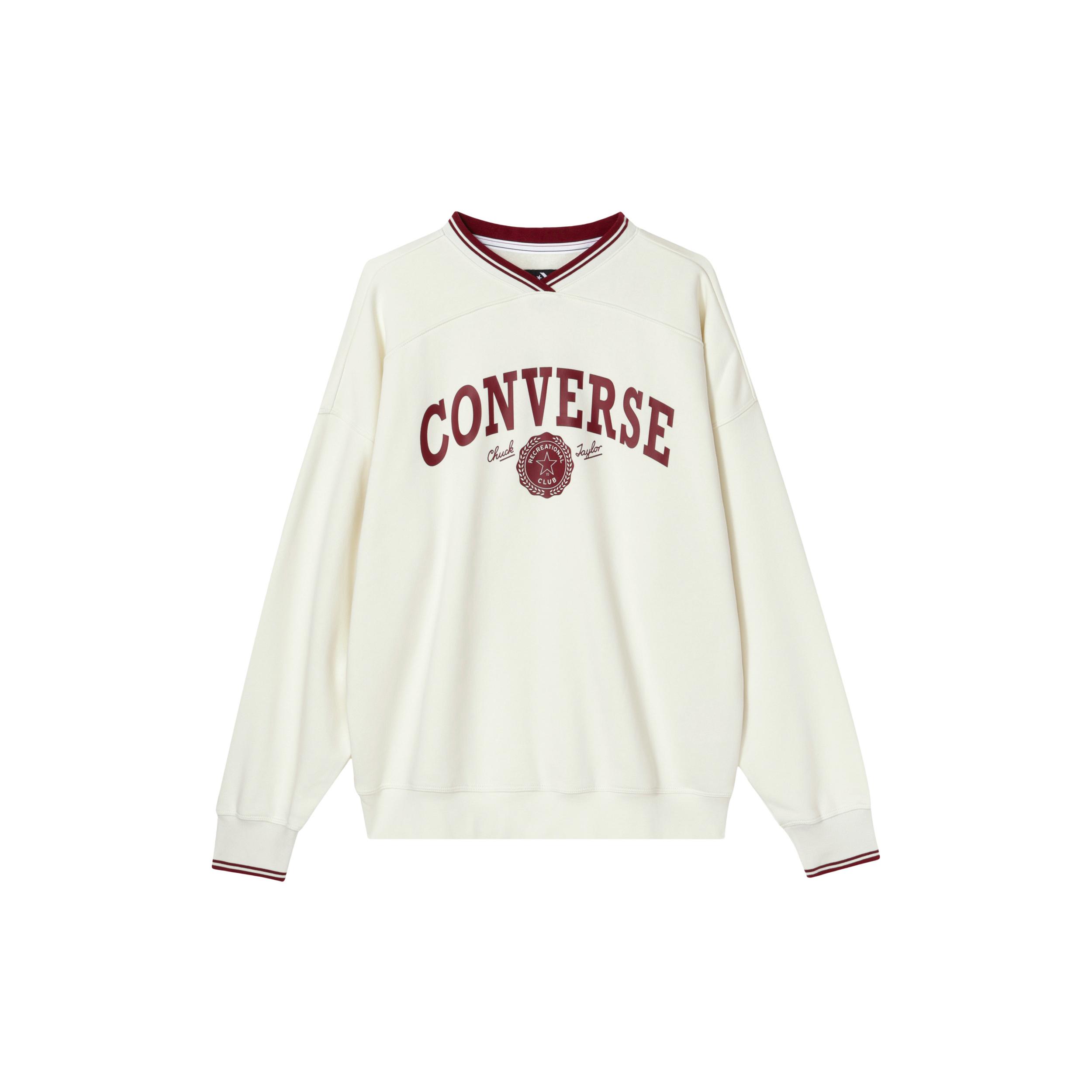

New Converse Sweatshirts Women s White 10026039-A03 XXL