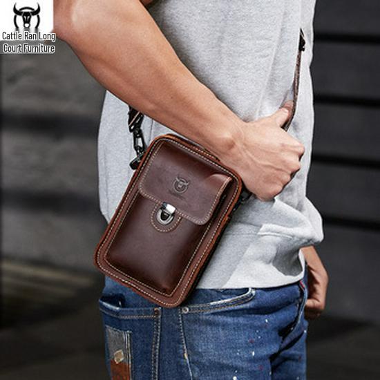 Τσάντα Χιαστί & Μέσης Πολλαπλών Χρήσεων από Δέρμα Αγελάδας Crazy Horse για Κινητό Τηλέφωνο