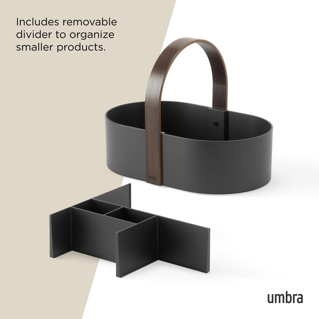 Official Umbra Bellwood Kitchen Storage Caddy, Black/Walnut
