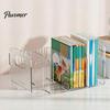 Decorative Bookshelf Decor for Home Clear Magazine Holder, 3/4-Compartment Desk Organizer, Vertical Bookend File Stationery Organizer Sorter