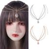 Headwear Rhinestone Head Chain Water Drop Boho Headband Luxury Forehead Chain  Wedding