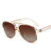Aviator zonnebril met dubbele brug voor dames en heren, casual, modieus, anti-verblinding, ideaal voor autorijden, strand en reizen.