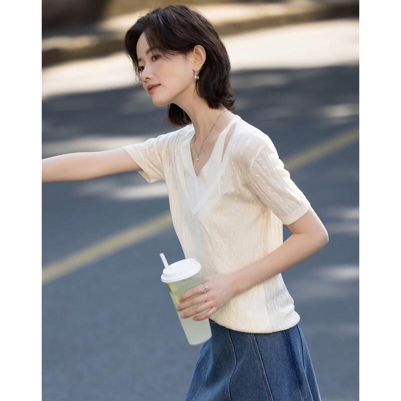 Women's Lyocell Halter V-Neck Knit Top