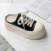 thick-soled leather bag head half slippers women's fashion outer wear summer new versatile small height-increasing muffin shoes