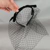 Elegant Fascinator Headband with Veil Vintage French Styles Hairhoop with Bowknot for Women Teaparty and Cocktail Event