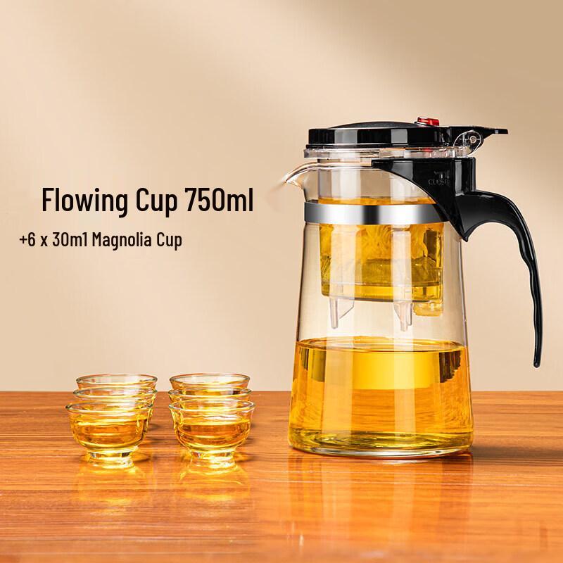 Yuluo Glass Tea Infuser Teapot with One-Key Filter