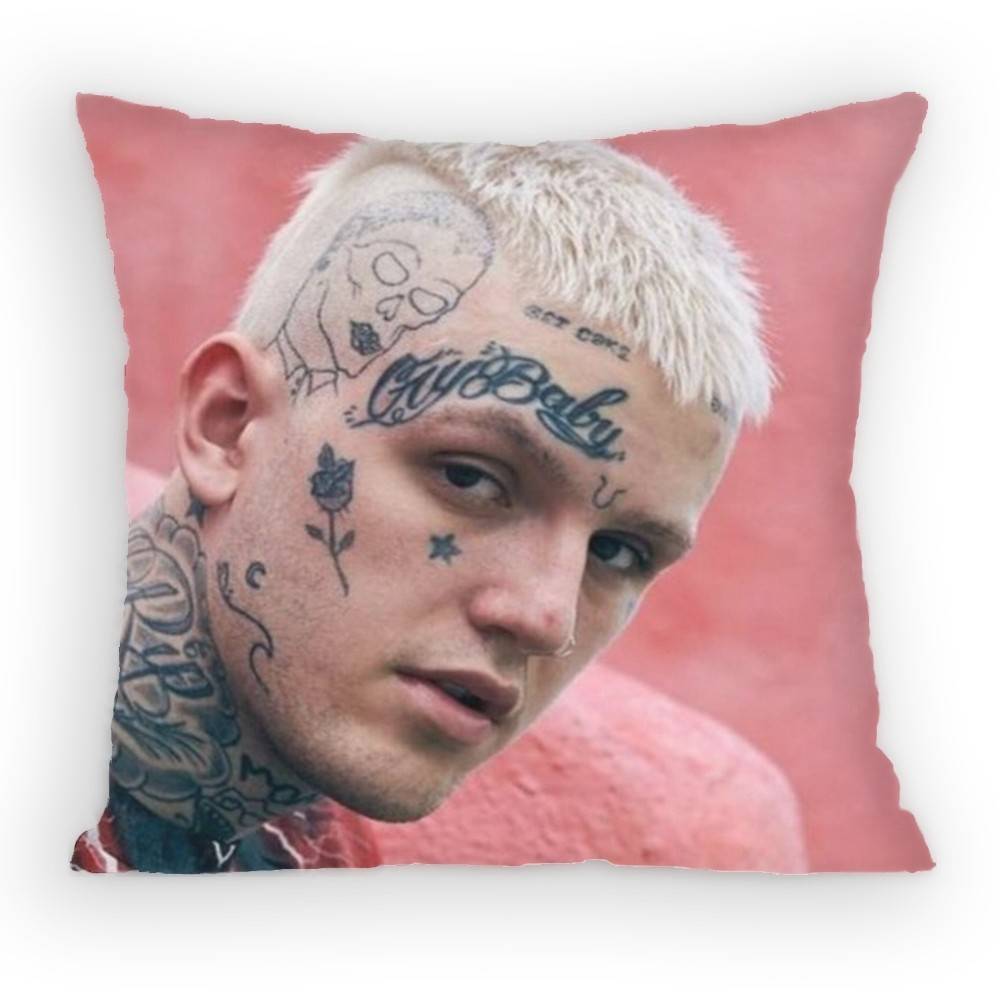 Rapper LLil Peep Hellboy Pillow Case Antidustmite Pillowcase Invisible zipper silky short plush Sofa cushion cover
